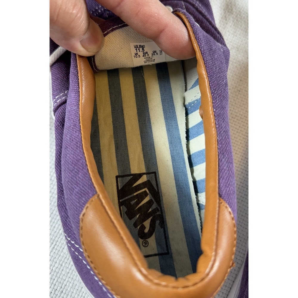 Vans Shoes Mens Size 11.5 Purple Canvas Low Top Lace Up Casual Skate Sneakers - Picture 9 of 10